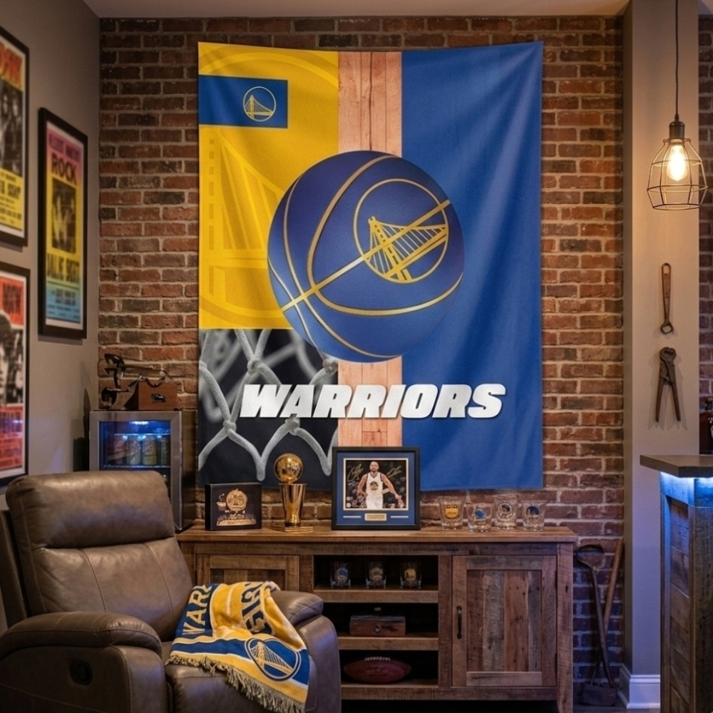 NBA Golden State Warriors Powerball Printed Wall Hanging 50x60